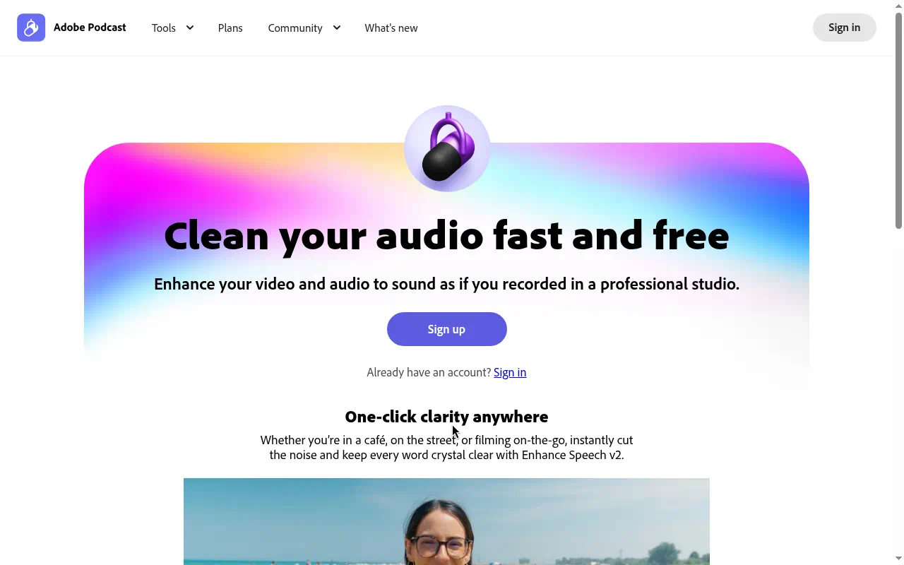 Enhance Speech homepage