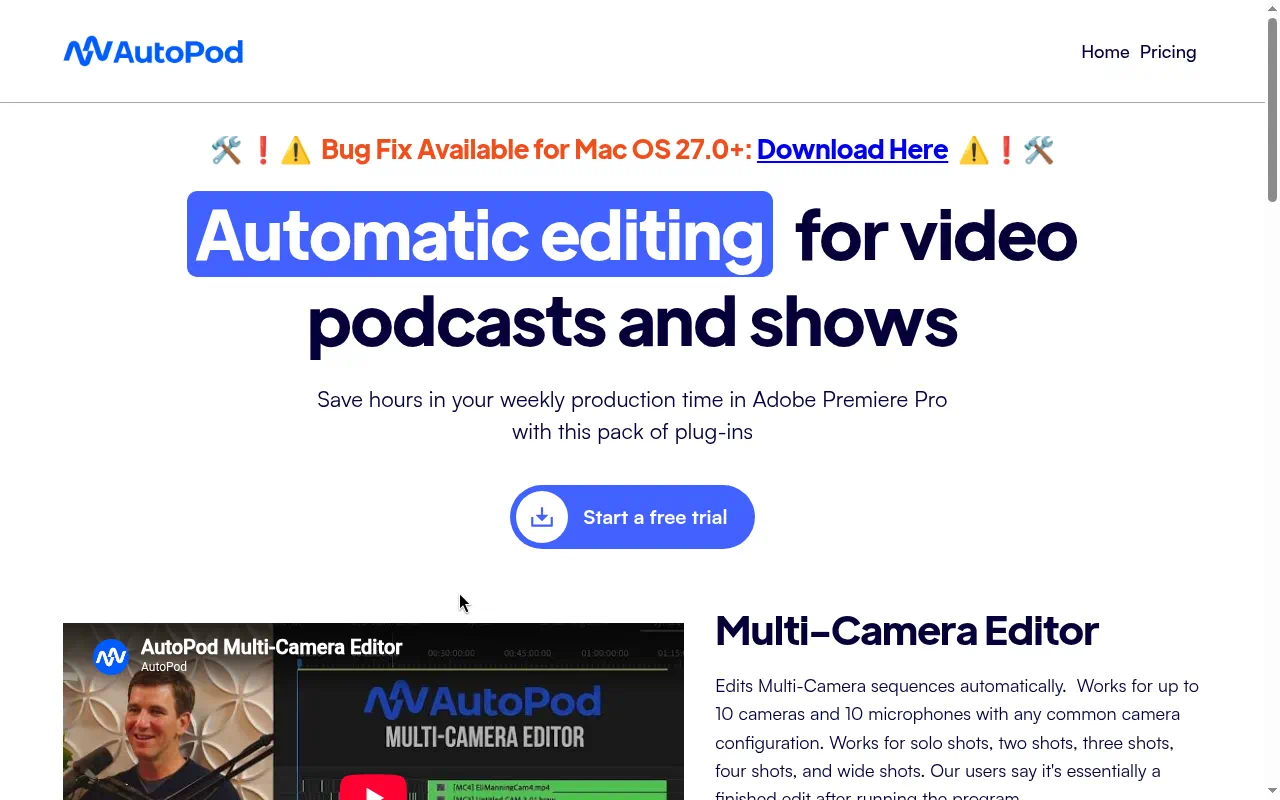 AutoPod homepage