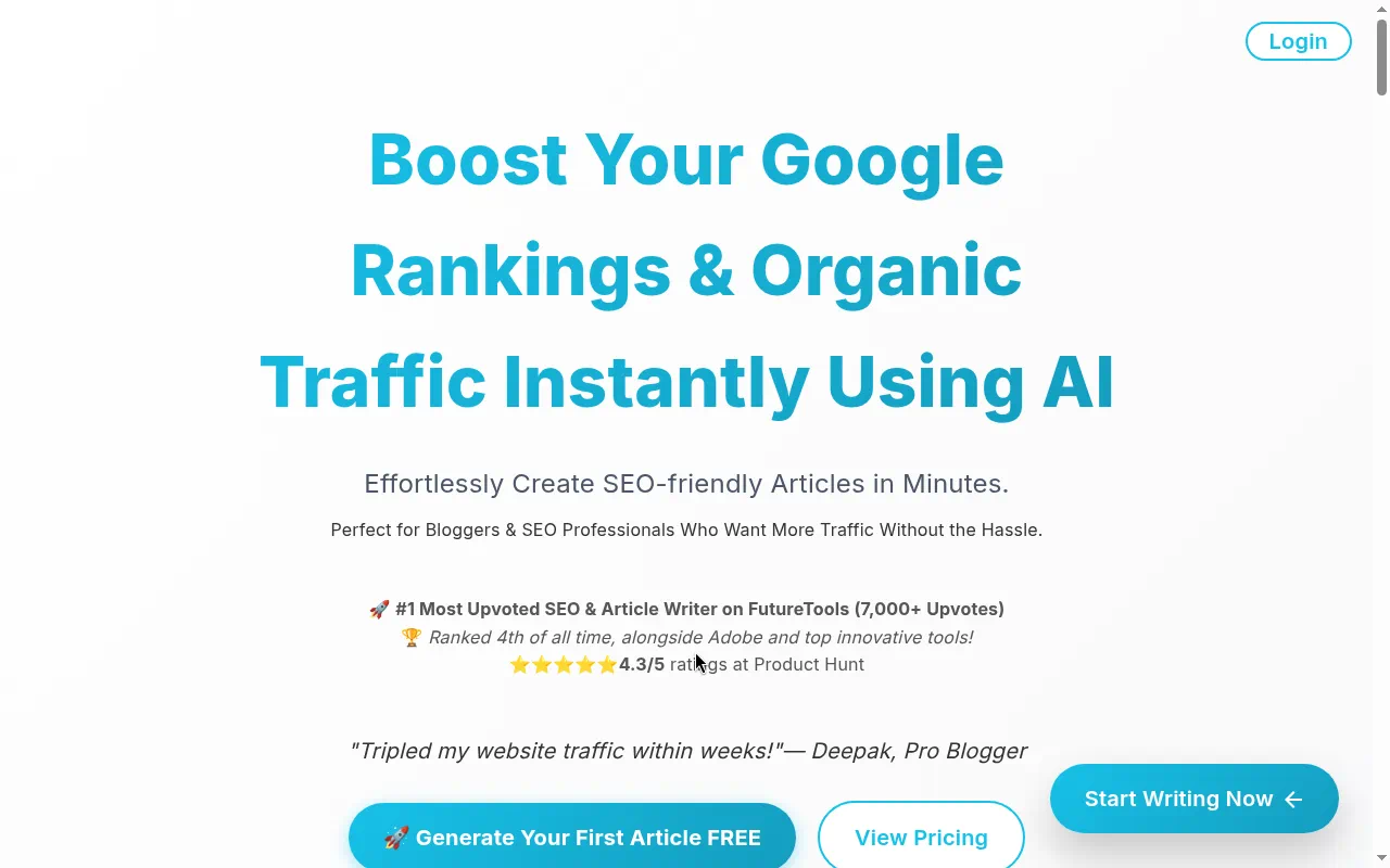 AutoWrite homepage