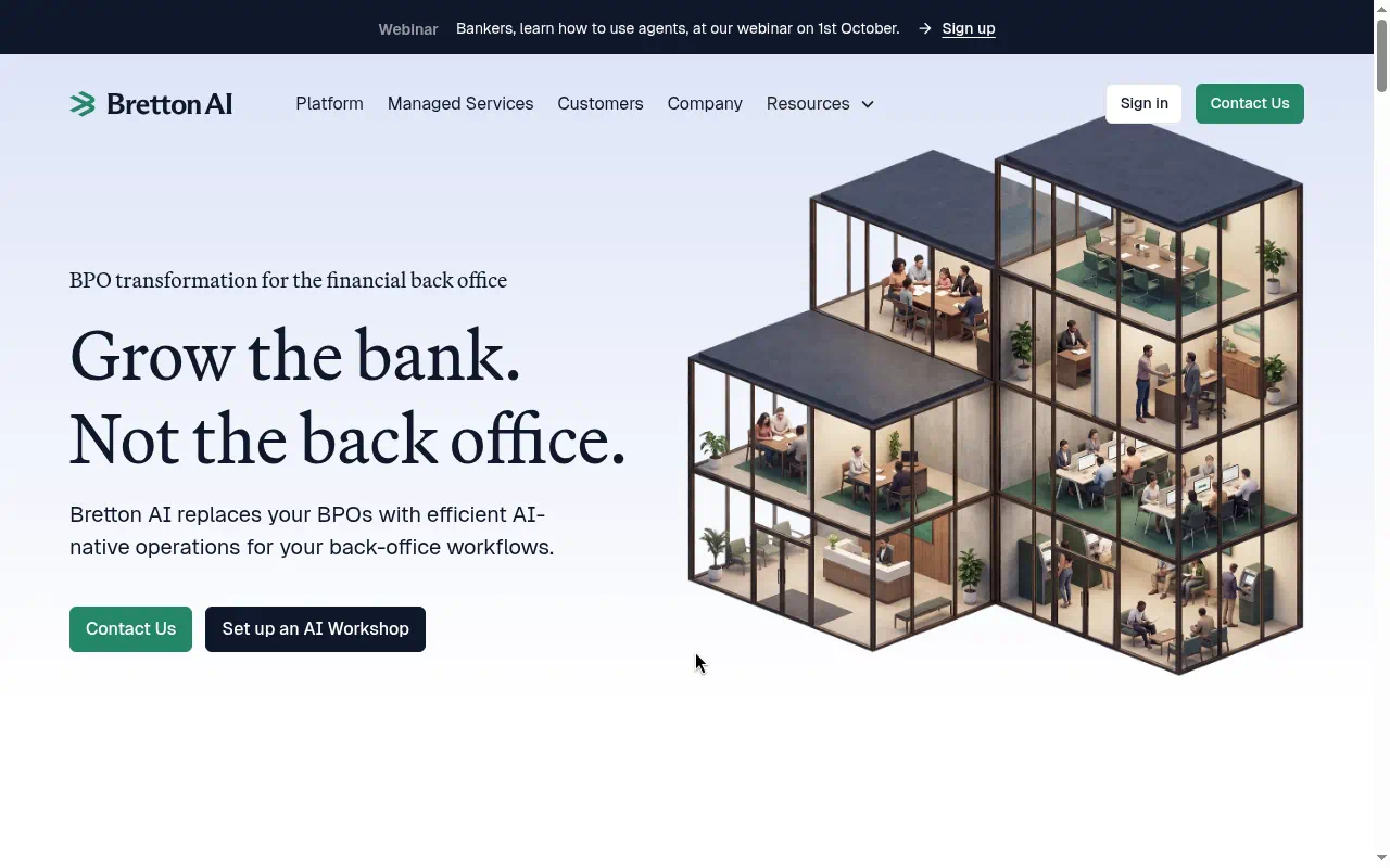 Bretton AI homepage