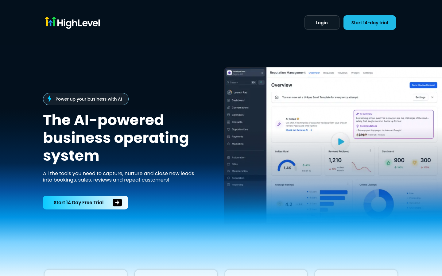 GoHighLevel homepage