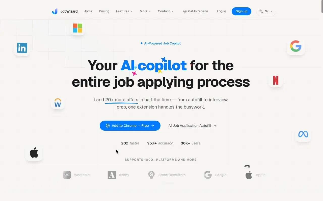 JobWizard homepage