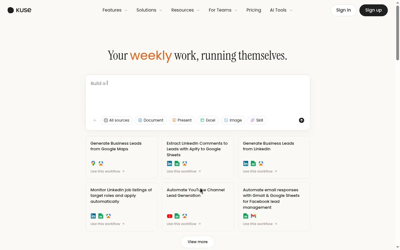 Kuse homepage