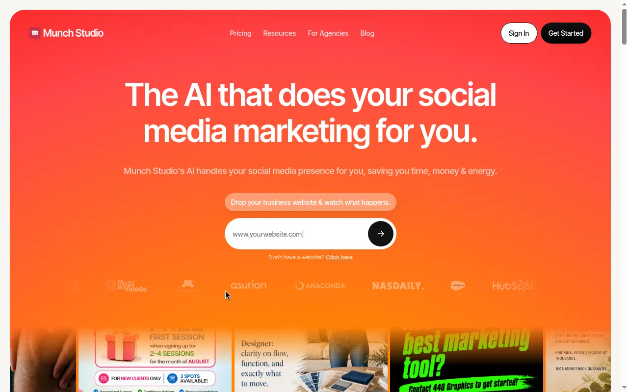 Munch Studio homepage
