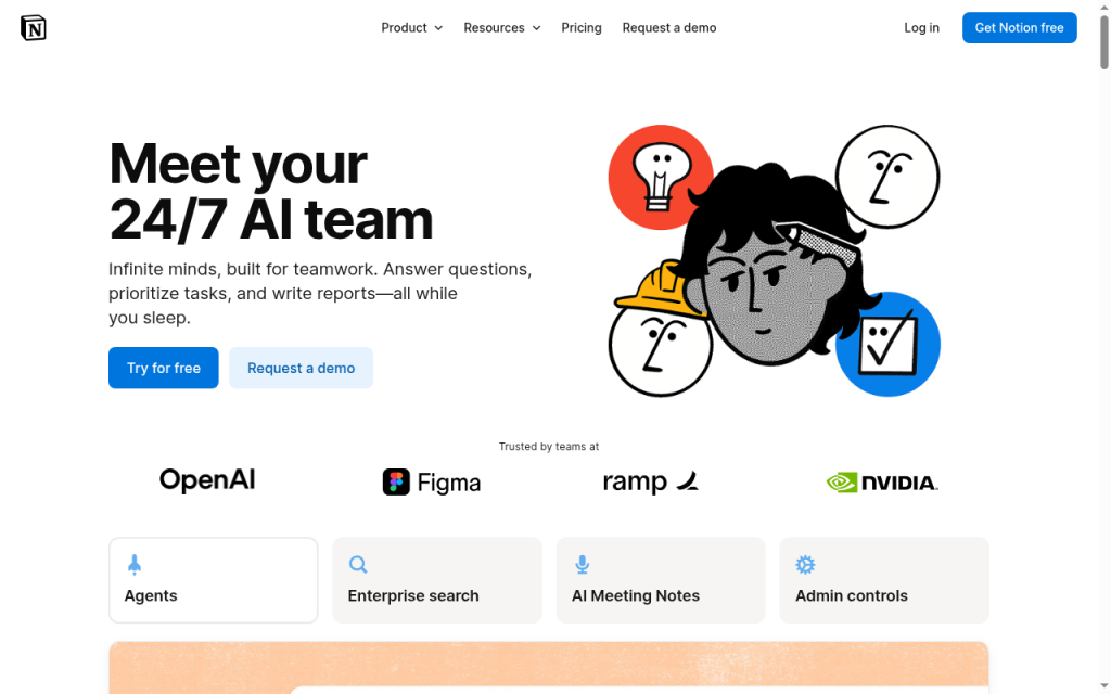 Notion AI homepage
