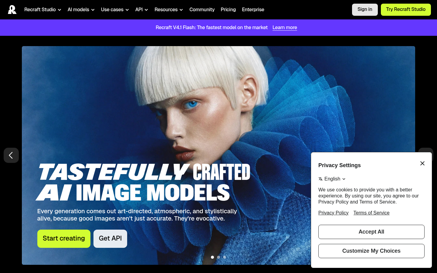 Recraft homepage