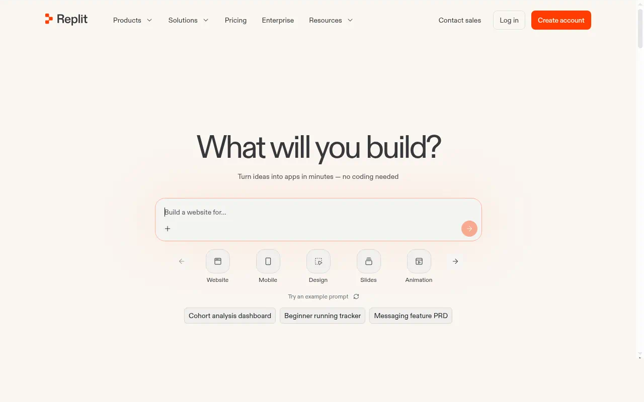 Replit homepage