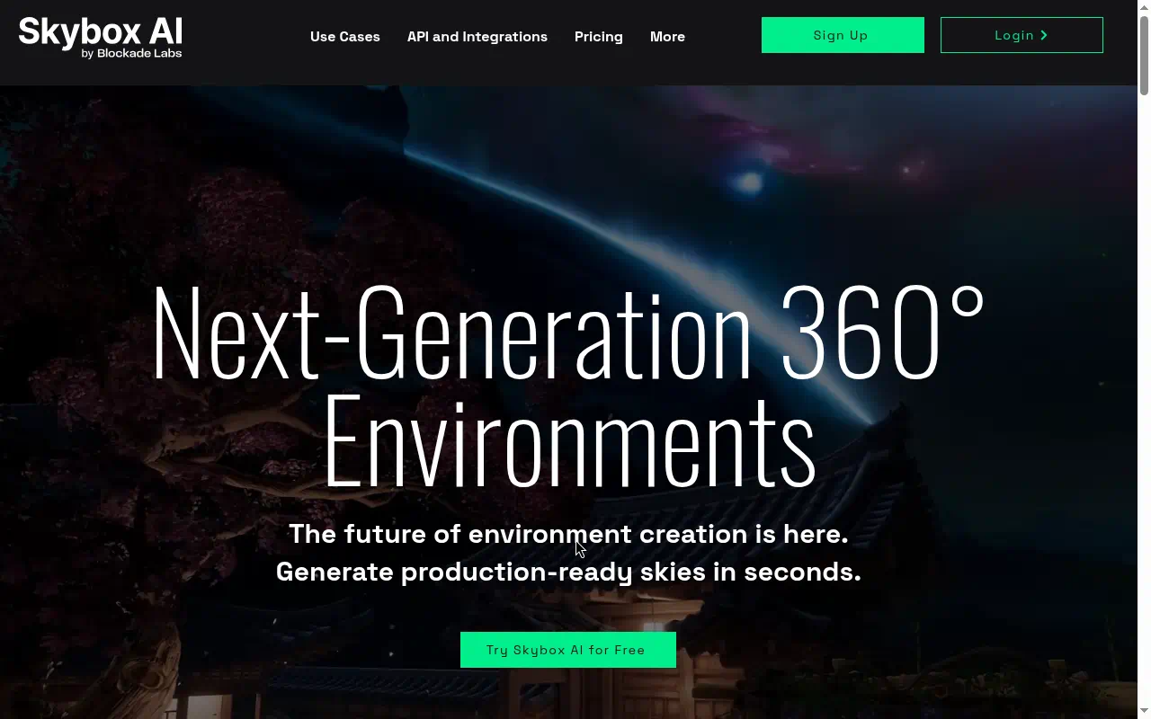 Skybox AI homepage