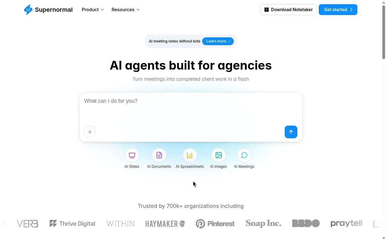 Supernormal homepage