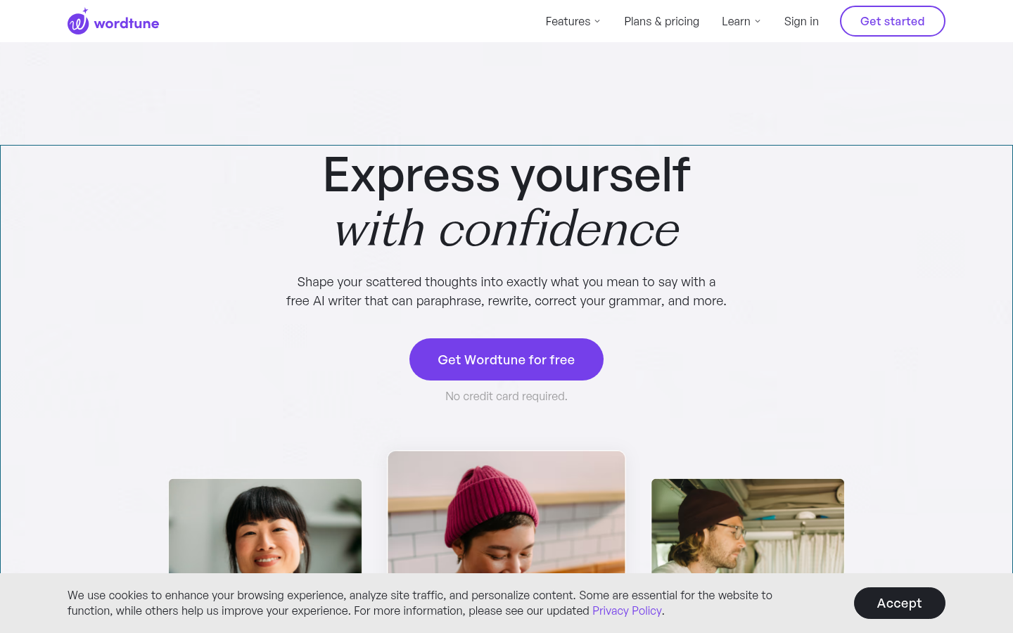 Wordtune homepage